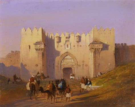 View Of Damascus Gate With Camel Drivers Artwork City Of Jerusalem