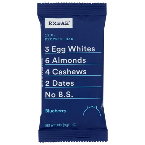 Chicago Bar Company Rx Bar Blueberry Protein Bar 183 Oz Pack Of 12