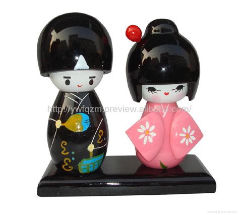 Japanese Lover Doll Pair Ftq China Bamboo Wooden Crafts