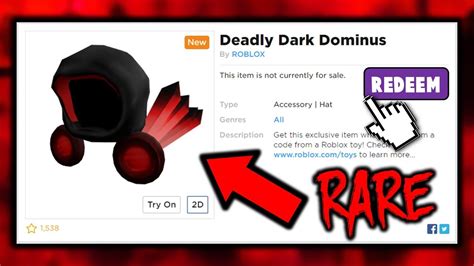 New roblox dominus promo code! Deadly Dark Dominus Roblox Toy Code Redeem Not Used - 2020 - SRC - Insurance, Credit Cards ...