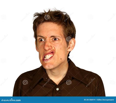 Man Pulling A Strang Face Stock Image Image Of Scowling 26136819