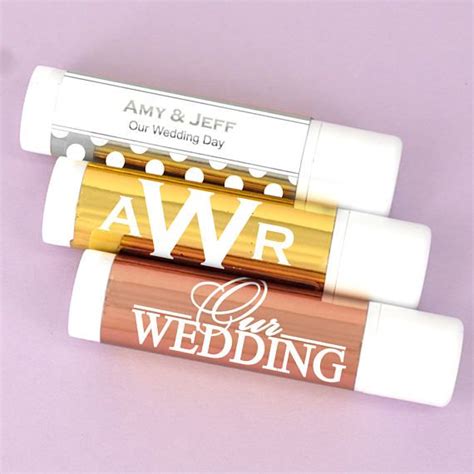 Wedding Favor Lip Balm Metallic Foil Personalized Lip Balm Etsy Lip Balm Favors