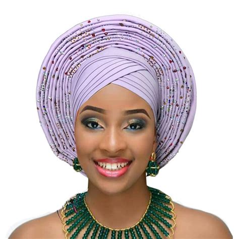 African Head Wraps Women Gele Headtie Nigerian Traditional Turban For