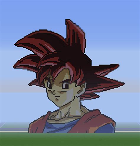 Minecraft Pixel Art 2 Super Saiyn God Goku By