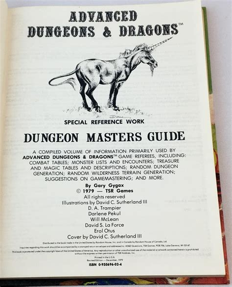 Lot Tsr Advanced Dungeons Dragons Dungeon Masters Guide By