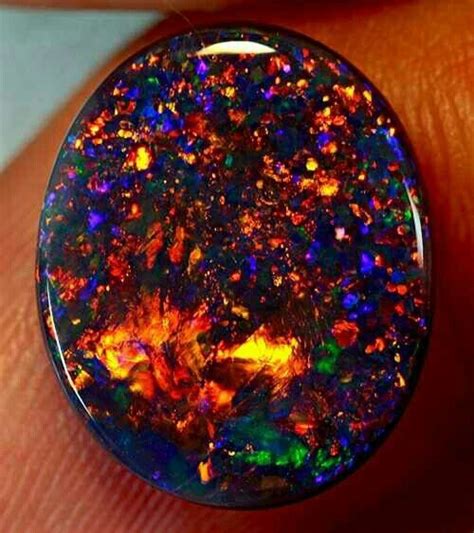 Black Fire Opal Black Fire Opal Crystals And Gemstones Stones And