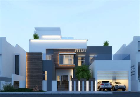 Modern Villa In Dubai On Behance Modern Exterior House Designs