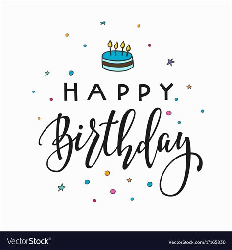 Happy Birthday Party Lettering Typography Vector Image
