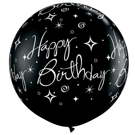 Ballon Géant Happy Birthday Qualatex Noir Et Argent