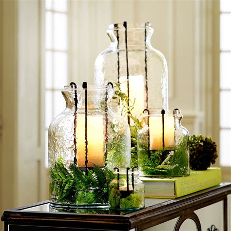 Hammered Glass Jar Hurricane Candle Holders Theres No Place Like