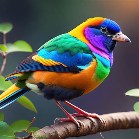 Premium Photo Colorful Exotic Bird On Branch