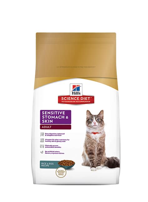 It is formulated using easy to digest meats and grains. Hill's Feline Sensitive Stomach and Skin for Adult 3.5lbs ...