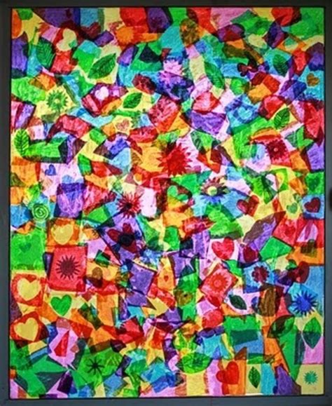 Tissue Paper And Glue Collage Tissue Paper Art Stained Glass Diy