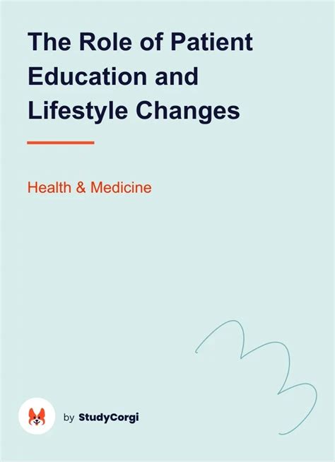 The Role Of Patient Education And Lifestyle Changes Free Essay Example