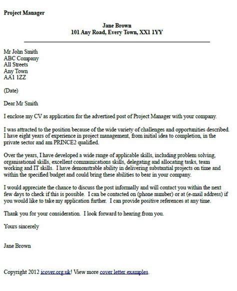 Maybe you would like to learn more about one of these? Project Manager Cover Letter Example - icover.org.uk - UK ...