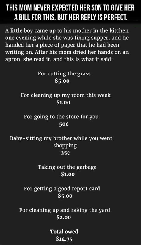 Mom Has The Perfect Response When Son Sends Her A Bill Others