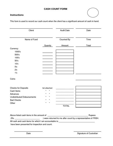 Assets section contains those valuable things the company owns, and which can be used to generate cash flows, by either selling them directly or using. Daily Cash Sheet Template | CASH COUNT SHEET - Audit ...
