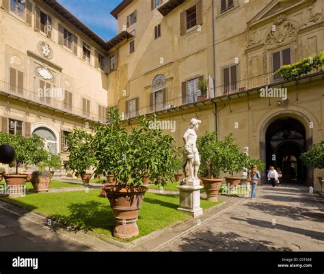 Courtyard Of The Palazzo Medici Riccardi In Florence Tuscany Italy
