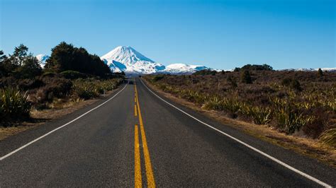 Papel De Parede Estrada Viagem Inverno Nova Zelândia Montanha