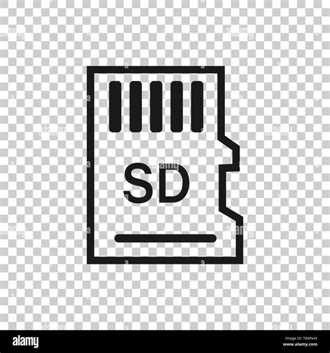Micro Sd Card Icon In Transparent Style Memory Chip Vector