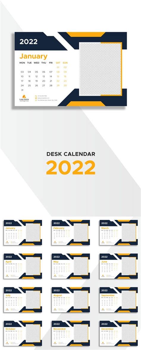 2022 Desk Calendar Vector Template Best Files Everyday