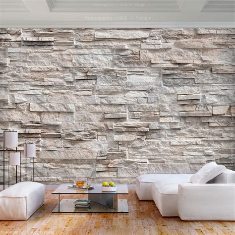 Brick Stone Wall Stone Look Fleece Photo Wallpaper 3d Living Room