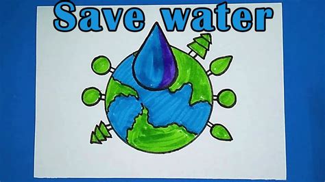 How To Draw Save Water Drawing Save Earth Save Environment Drawing