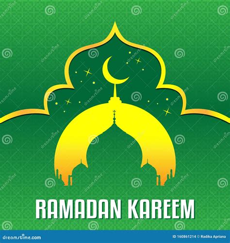 Ramadan Kareem Islamic Theme With Green Background Stock Vector