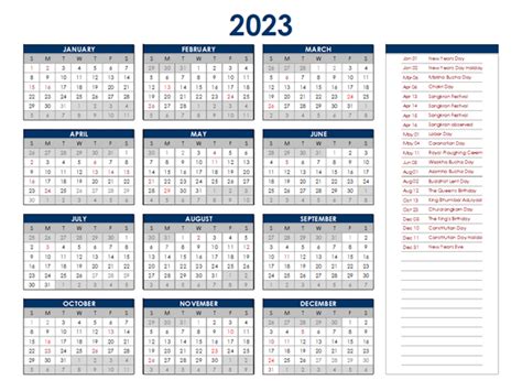 Thailand 2023 Official Public Holidays Imagesee