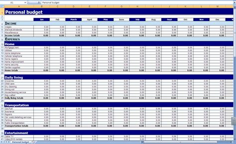 Small Business Budget Spreadsheet Excel For Monthly And Yearly Budget