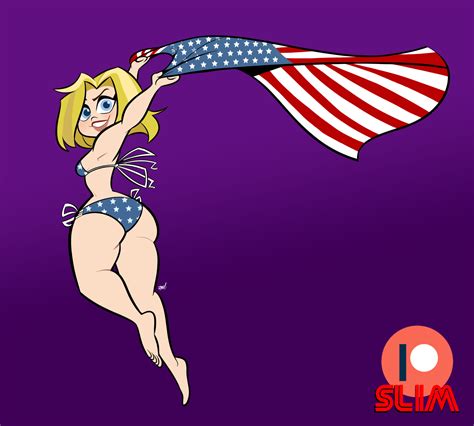 Rule 34 4th Of July American Flag American Flag Bikini Big Ass Curvy