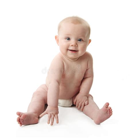 Smiling Baby Sitting Up Stock Photo Image Of Length 17991850
