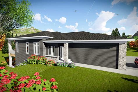 Modern Duplex House Plan For A Rear Sloping Lot 890093ah Architectural Designs House Plans