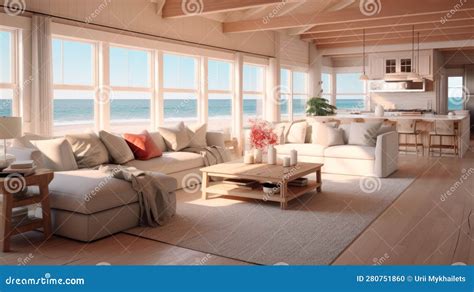 Seaside Haven: Inviting 3D Interior Model with Coastal Charm and