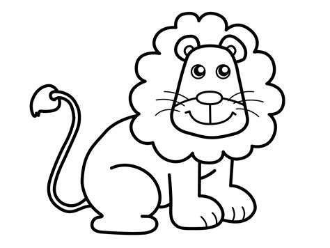 Small Animals Lion Coloring Pages For Kids Ful Printable Lions And