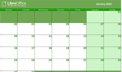 Download Printable 2023 Libreoffice Calc Calendar
