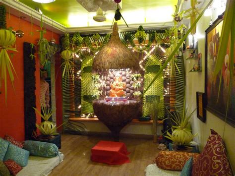 Temple decorations during janmashtami, temples of lord krishna are beautifully decorated. Ganesh Chaturthi Decoration Ideas for Home