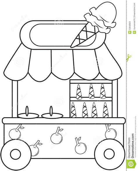 ice cream parlor coloring pages   print