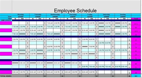 Employees Schedule Template Free Fresh 12 Free Sample Staff Schedule ...