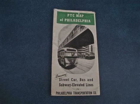 Old 1940 Ptc Map Of Philadelphia Showing Street Carbus And Subway