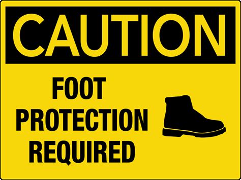 Caution Foot Protection Required Wall Sign Phs Safety