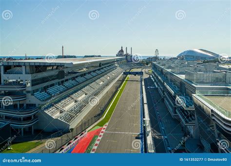 Sochi Russia October 2019 Sochi Autodrom Main Tribune And Race