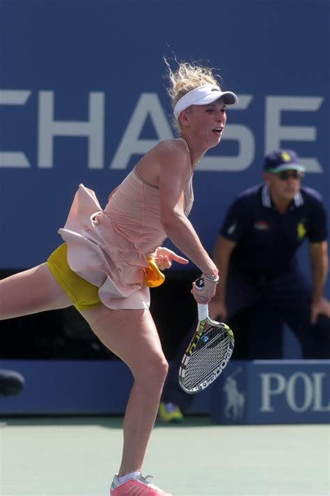 Caroline Wozniacki Flashing Her Yellow Panties At The Us Open Tennis Tournament Porn Pictures