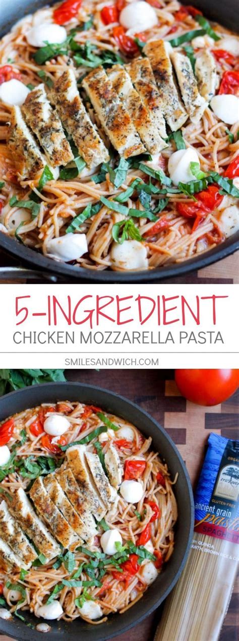 The chicken is served with cucumber and sweet chilli sauce. 5-Ingredient Chicken Mozzarella Pasta | Recipe | Easy ...