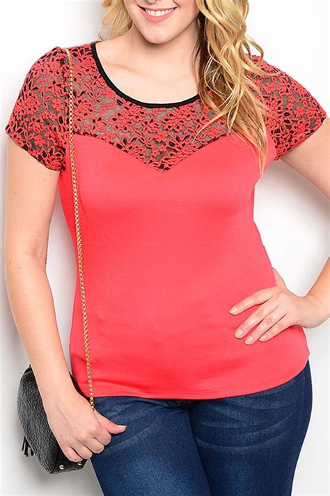 La Style Flora Embellished Top In Red And Black Summer Cotton Blouses Curvy Tops Tops