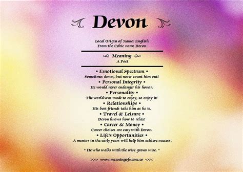 Devon Meaning Of Name