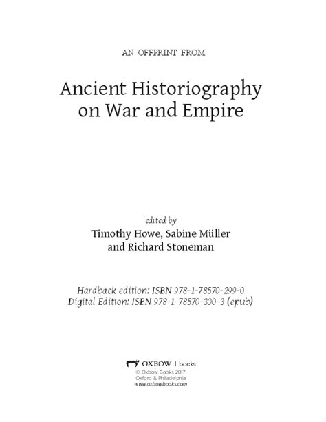 Pdf Ancient Historiography And Ancient History Tim Howe