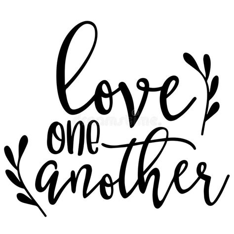 Love One Another Inspirational Quotes Stock Vector Illustration Of