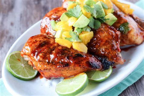 Make sure the chicken is coated evenly with the oil (you can also just spray with a avocado oil or high heat oil spray). Sriracha Glazed Chicken with Mango Avocado Salsa ...