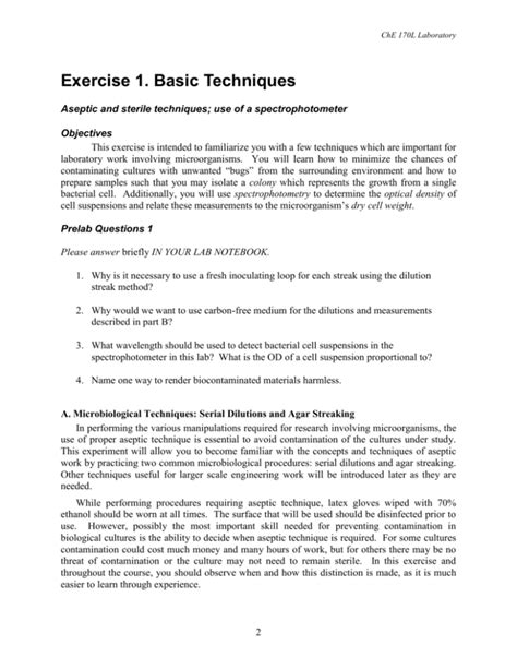 Exercise 1 Basic Techniques